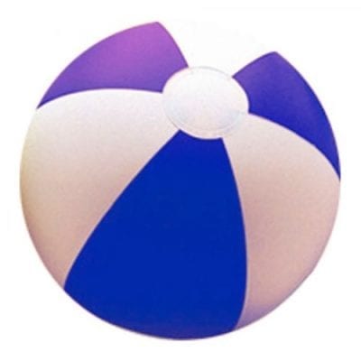 Ballon de plage bleu et blanc - Menu Boutique