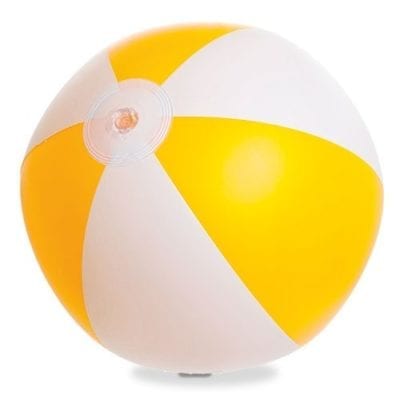 Ballon de plage jaune et blanc - Menu Boutique