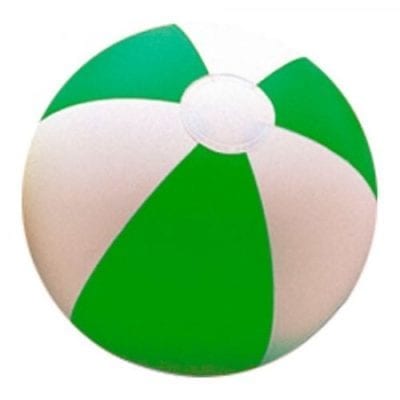 Ballon de plage vert et blanc - Menu Boutique