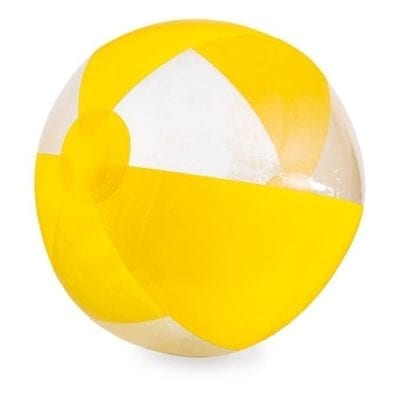 Ballon de plage jaune et translucide - Menu Boutique