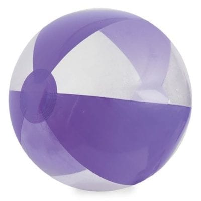 Ballon de plage violet et translucide - Menu Boutique